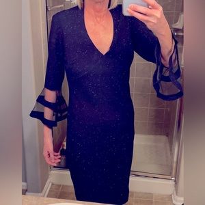 Marina 3/4 Bell Sleeve Sheath Dress Navy Size 8